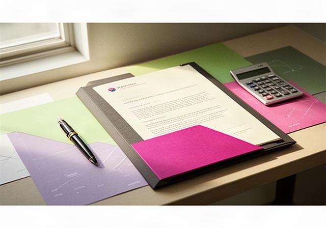 Carpeta con documentos legales sobre una mesa de trabajo junto a un bolígrafo y una calculadora